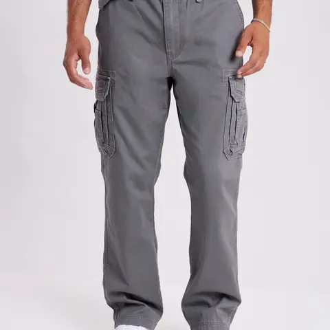 UNIONBAY Men's Classic Long Survivor Cargo Pants - Basic Casual Cotton Twill Fabric, Relaxed Fit, Vintage Wash, Multi-Pocket Utility Workwear Trousers with Belt, Zip, Machine Washable for All Seasons Mensfashion Everyday Streetwear