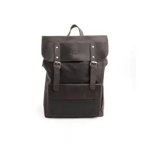 Nomad Vintage Leather Backpack - Dark Brown
