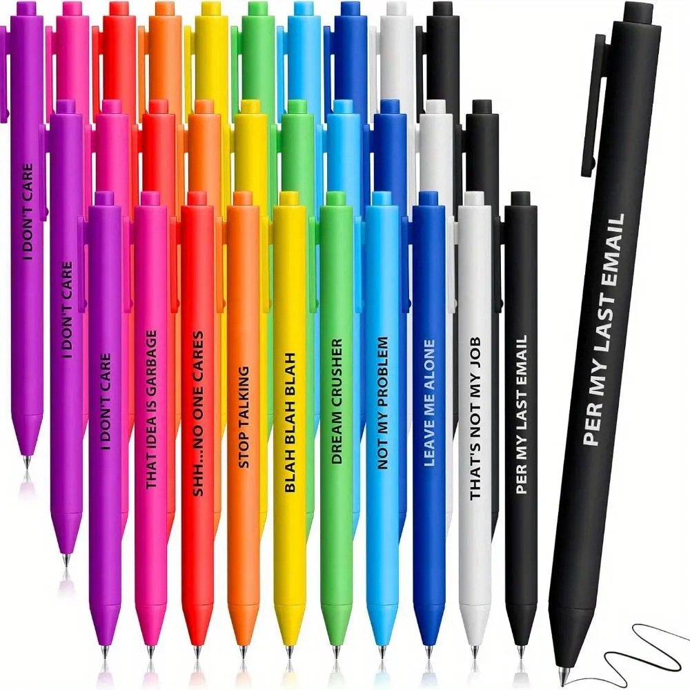 Inspirational Ballpoint Pen Set, 10/30pcs Colorful Funny Gift Pen, Smooth Writing Pens, School Office Supplies Writing Stationery for Nurse Coworkers, Gift for Nurse Coworkers, Ballpen Set