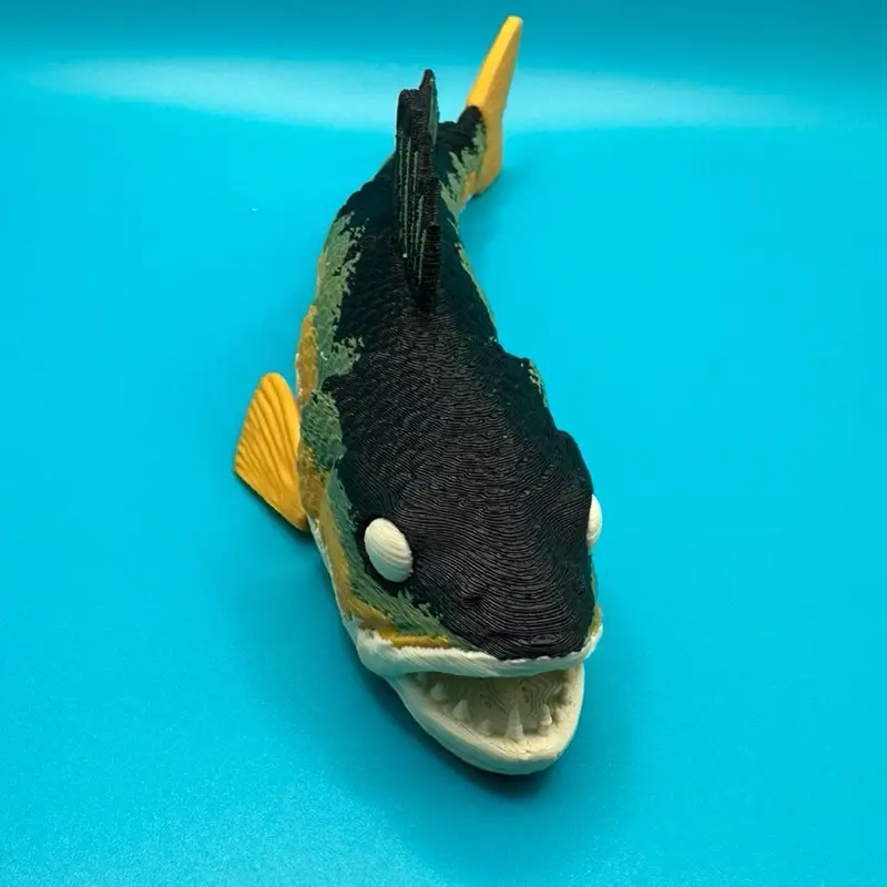 3D Printed Articulated Walleye Fish Art Toy Collectible Figure, Durable Joints, Display-Worthy Animal Action Figure for Toys & Hobbies Enthusiasts