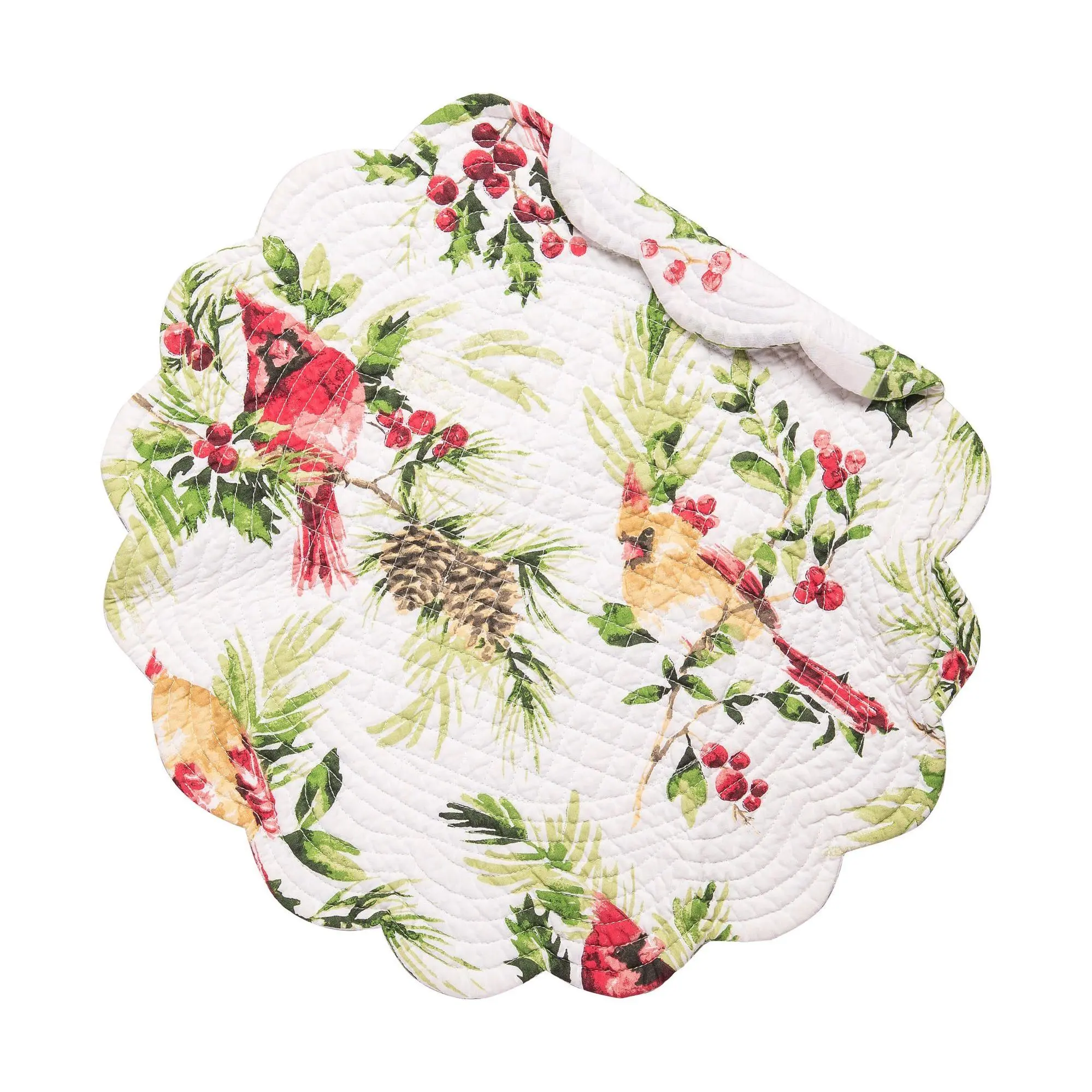 Ruby Cardinal Round Placemat Set of 6 by Valerie