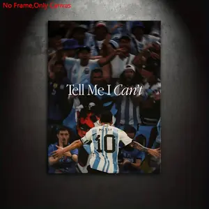 1 piece/set of frameless canvas painting print poster, classic realistic art, football player Tell Me I can't, very suitable for the perfect gift for sports culture lovers, ideal gift for bedroom, living room, kitchen, dormitory corridor, mural,wall decor