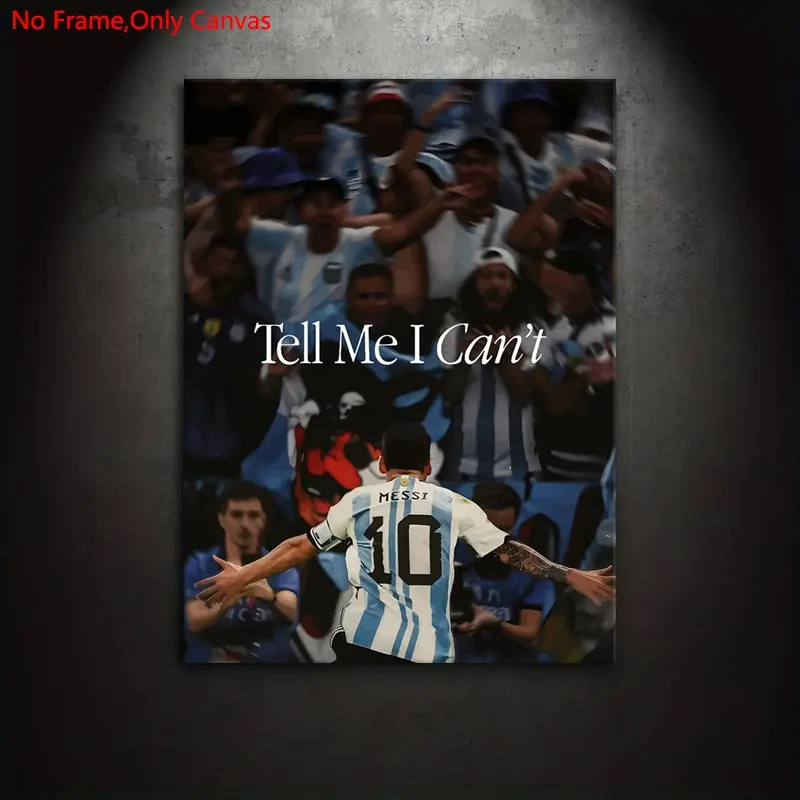 1 piece/set of frameless canvas painting print poster, classic realistic art, football player Tell Me I can't, suitable for sports culture lovers, ideal gift for bedroom, living room, mural, wall decor, Wall art decoration