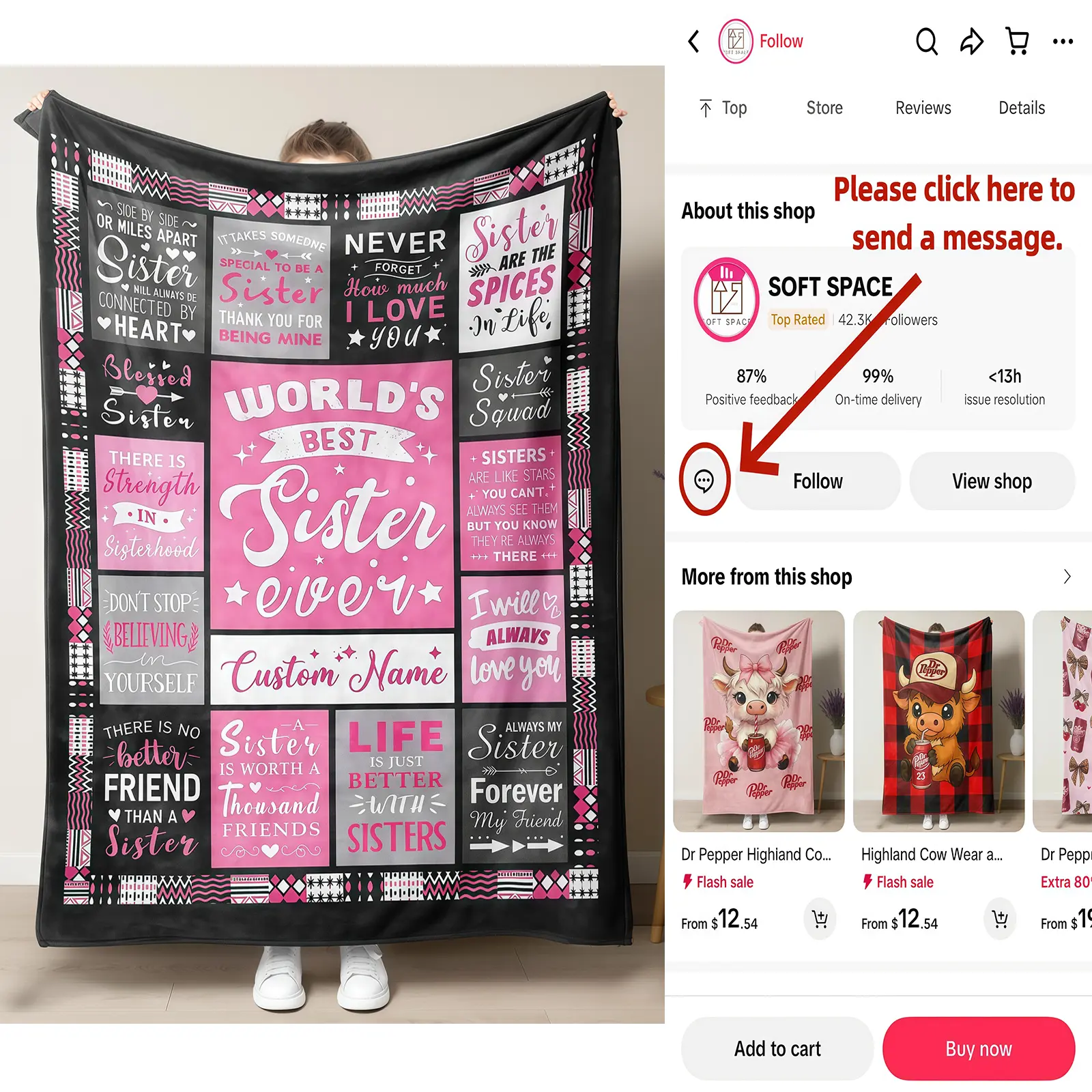 Customized Sister Birthday Gifts, Best Sister Ever Blanket Soft Keepsake for Birthday, Christmas, Valentine's Day and Special Occasion