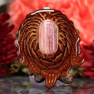 Rhodochrosite Pinecone Pendant