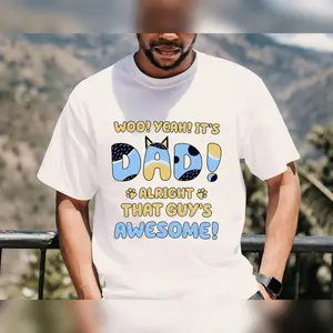 Bluey Awesome Dad t-Shirt, Bluey Family Matching Shirt, Bluey Fathers Day 2024 Shirt, best gift cotton tee