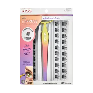 Impress Falsies Self Adhesive Eyelashes, 30 Lash Clusters - Voluminous & Curly