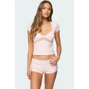 Arcadia Lacey V Neck Top