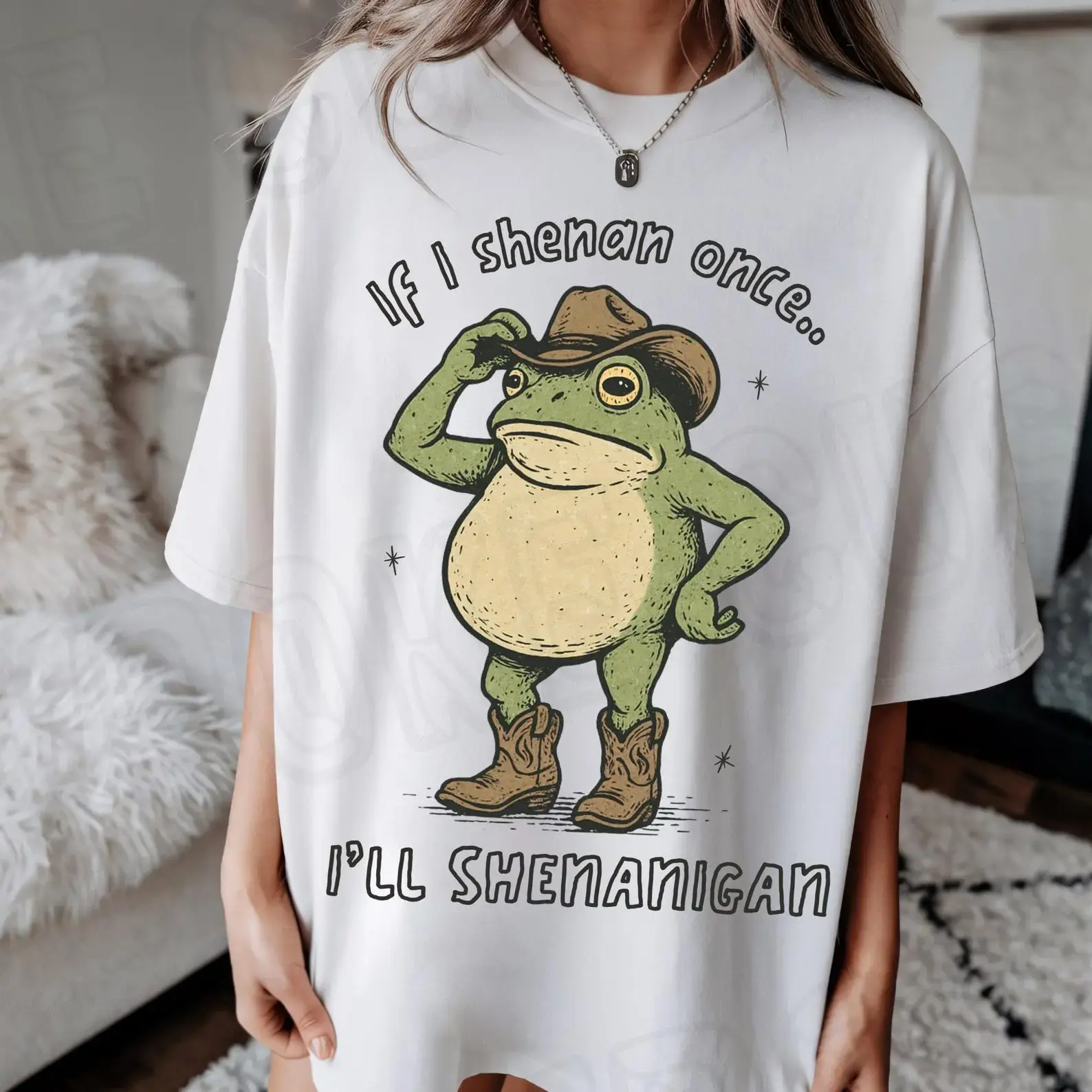 Funny Frog Hoodie, Shenanigan Frog Graphic Hoodie, Cute Cowboy Frog Design, Funny Animal Hoodie, Frog Lover Gift