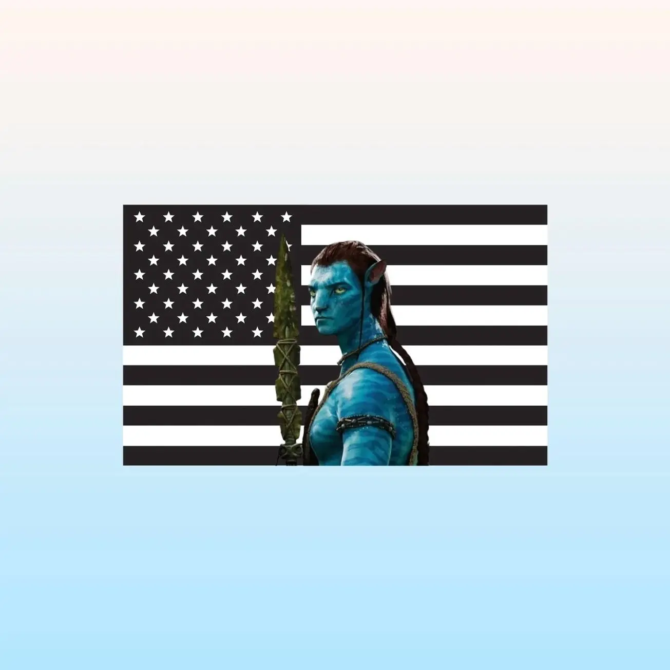 Jake Sully Black American Flag Tapestry – Avatar Wall Art | Sci-Fi Fan Decor | Aesthetic Black Flag | Fantasy Room Gift