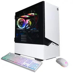 CyberPowerPC SLC11360CPGV2 Gaming Desktop PC, AMD Ryzen 7 8700F, 32GB DDR5, Radeon RX 9060 XT 16GB, 2TB PCIe 4.0 NVMe SSD, WiFi/BT, RGB Gaming Keyboard/Mouse & Windows 11 Home