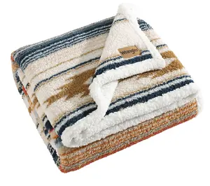 Wrangler Coytoe Sands Blue/Ivory Sherpa 50"X60"Throw