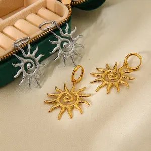 Sun symbol earrings sunflower earrings women's jewelry daily matching