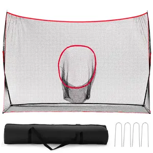 10x7 ft Golf Practice Net with Durable Fiberglass Poles, Portable Hitting Net with Extra-Wide Area for Adults, Indoor & Outdoor Backyard Driving Range