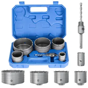 6 count Masonry Concrete Hole  Kit (40 65 80 100 120 mm) - 110 mm Tungsten Carbide SDS Plus Bit Shank - Hole  Set for Concrete Brick Cement Tile