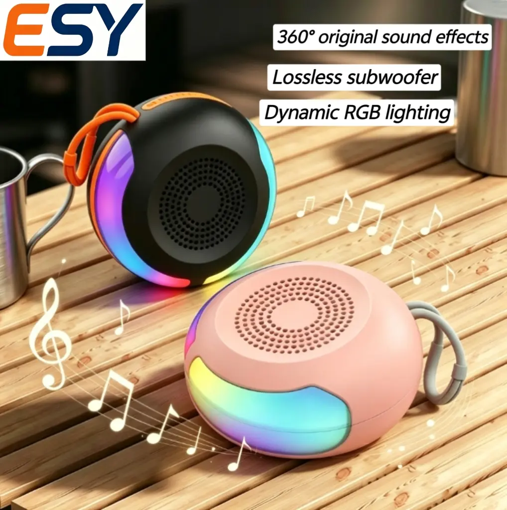 Portable Wireless  Bluetooth Speaker,HIFI Stereo Sound Subwoofer with RGB Colorful LED Lights,USB Rechargeable Speaker For Parties, Travel, Home, ,Thanks giving Christmas New Year Gifth,Christmas Gift audio,system Smartphone