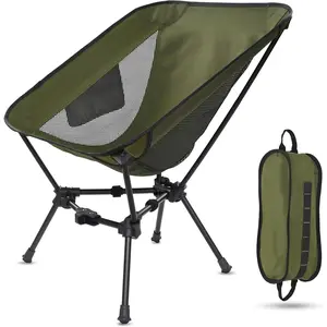 Lightweight Folding Camping Chair, Portable Foldable Compact for Outdoor Camp, Travel, Beach, Picnic, Festival, Hiking, Backpacking, Supports 330Lbs (Green)