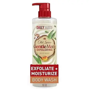 GentleMan’s Exfoliating Body Wash for Men, 24/7 Moisturizing with Daily Use, Renewing Vitamin B3 Blend, Sandalwood & Aloe Vera Scent, 18 fl oz