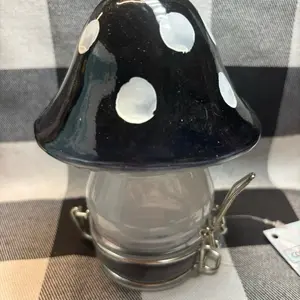 Black glass mushroom airtight .container