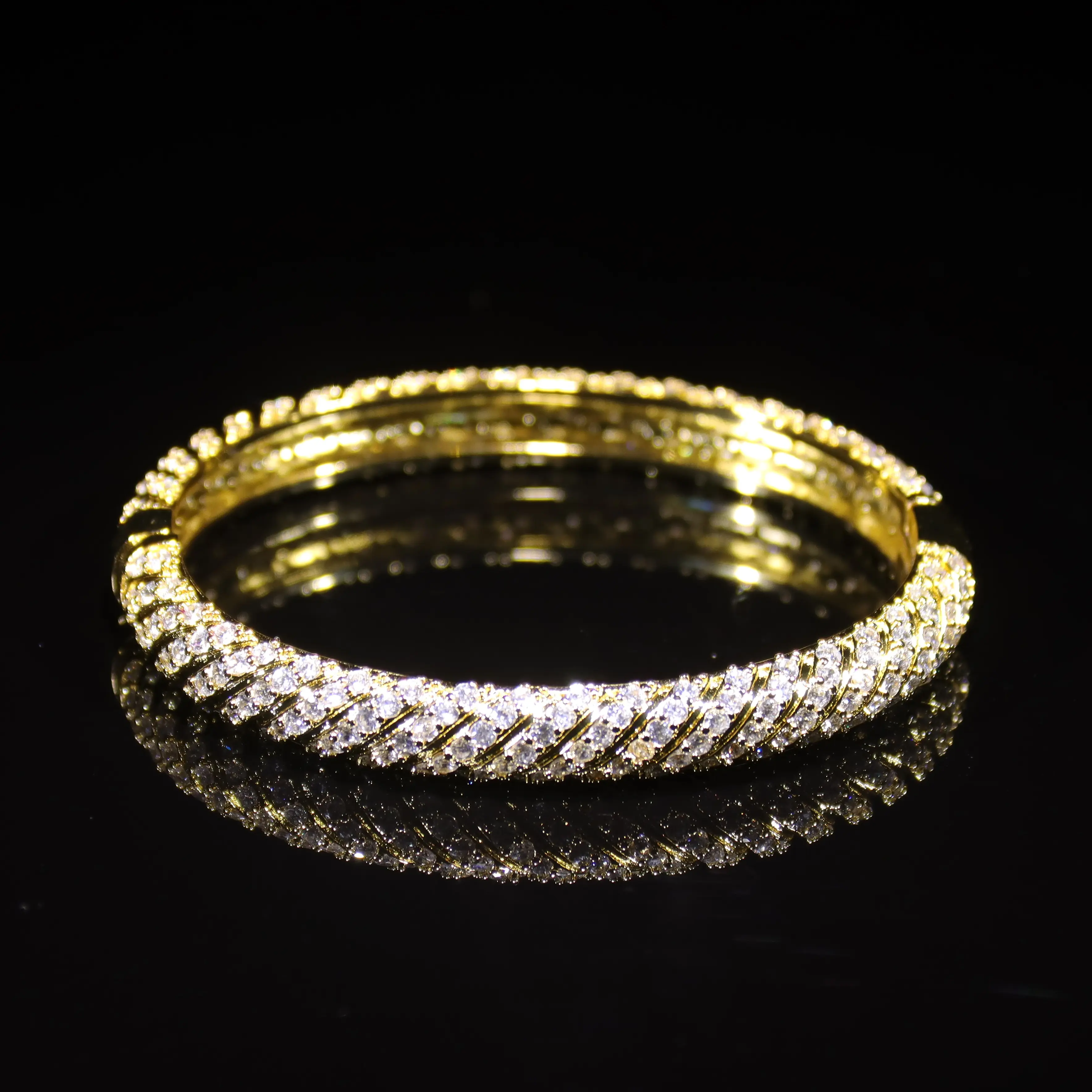 18K Gold 9mm   diagonal fully diamond-twisted rope bracelet  7.5in (19.05cm) Gold ，silver  Men Woman Classic Couple Barcelets Anniversary Birthday Engagement Giftpermanent bracelet