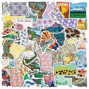 50 pieces States stickers pack, United States sticker, Map sticker, Countries sticker, waterproof vinyl sticker