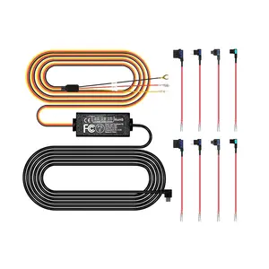 Dash Cam Hardwire Kit, Type-C Full Set Hard Wire Kit Fuse, 12V-24V to 5V Dash Camera Car Charger Cable Kit, Low Voltage Protection, Double-4 Fuse Cable and Installation Tool, 11.5ft