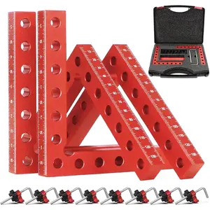 4 Pack 5.5" Aluminum Right Angle Positioning Clamp, Positioning Squares for Woodworking, Picture Frame, Box, Cabinets, Drawers, Woodworking Tools