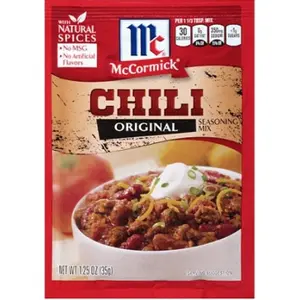 5x McCormick Chili Original Seasoning Spice Blend Packet - Authentic Flavor for Your Favorite Dishes, Easy Cooking Seasoning, 1.25oz