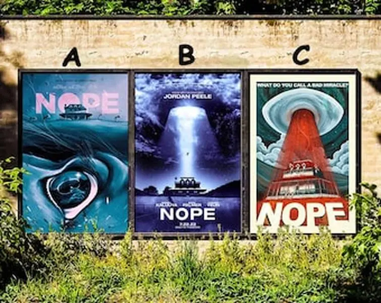 NOPE (2022) Movie Poster| Canvas Poster| Unframed Movie Poster| Art Poster Gifts for her/his| Artistic Gifts|  Set of 3 Posters