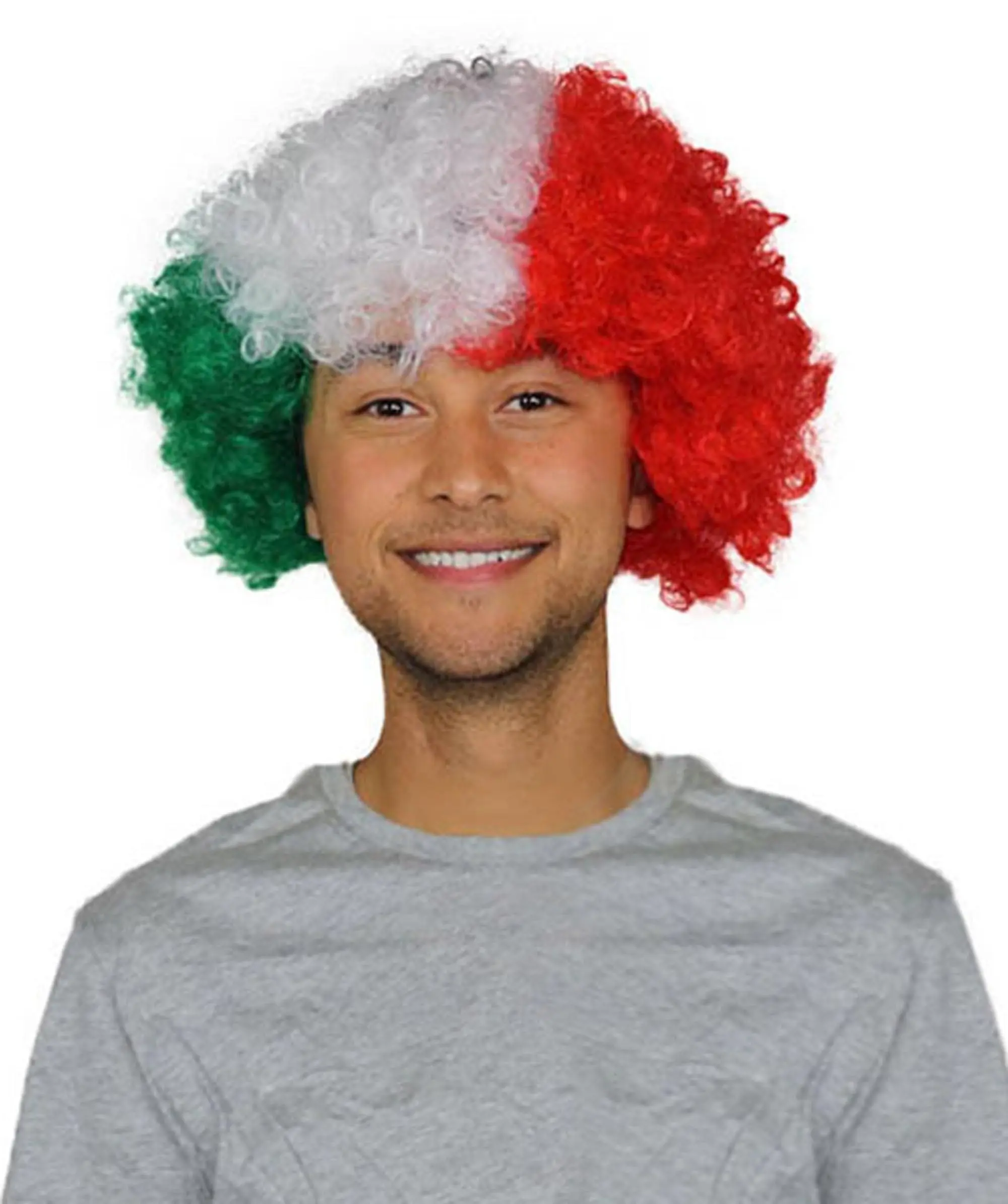 Adult Unisex Mexico Jumbo Sport Fun Wigs | Afro Patriotic Wig with Breathable Capless Cap | Synthetic Fiber Wig Perfect for Sport & Halloween Cosplay