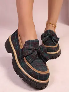 Women's Low Top PU Round Toe Slip-On Loafers, Walking Shoes, Casual Rubber Sole Design, Multiple Colors Available, Perfect for Daily Wear & Commuting