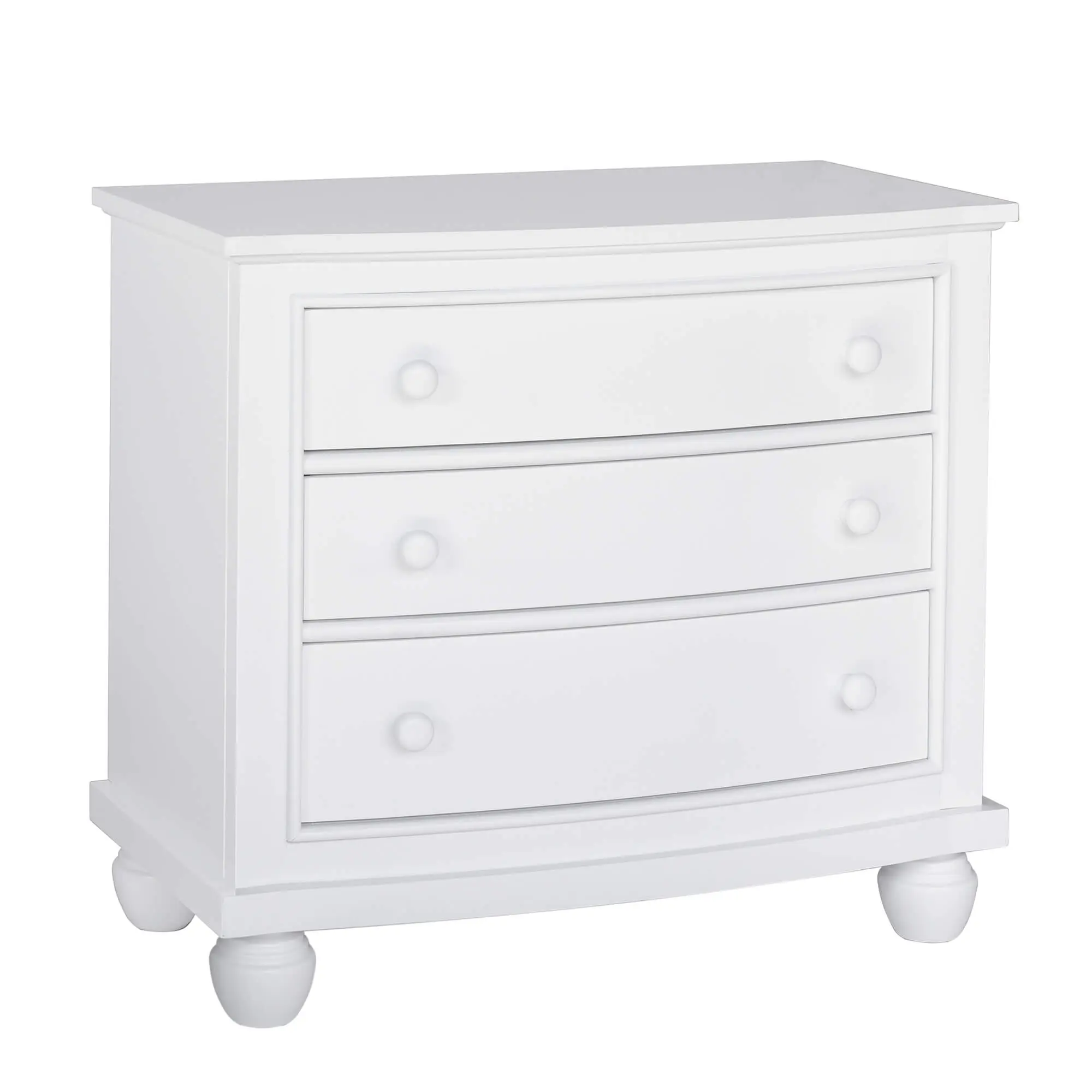 Sunset Trading White Shutter Wood 3 Drawer Nightstand | Fully Assembled | Coastal Bedroom Furniture