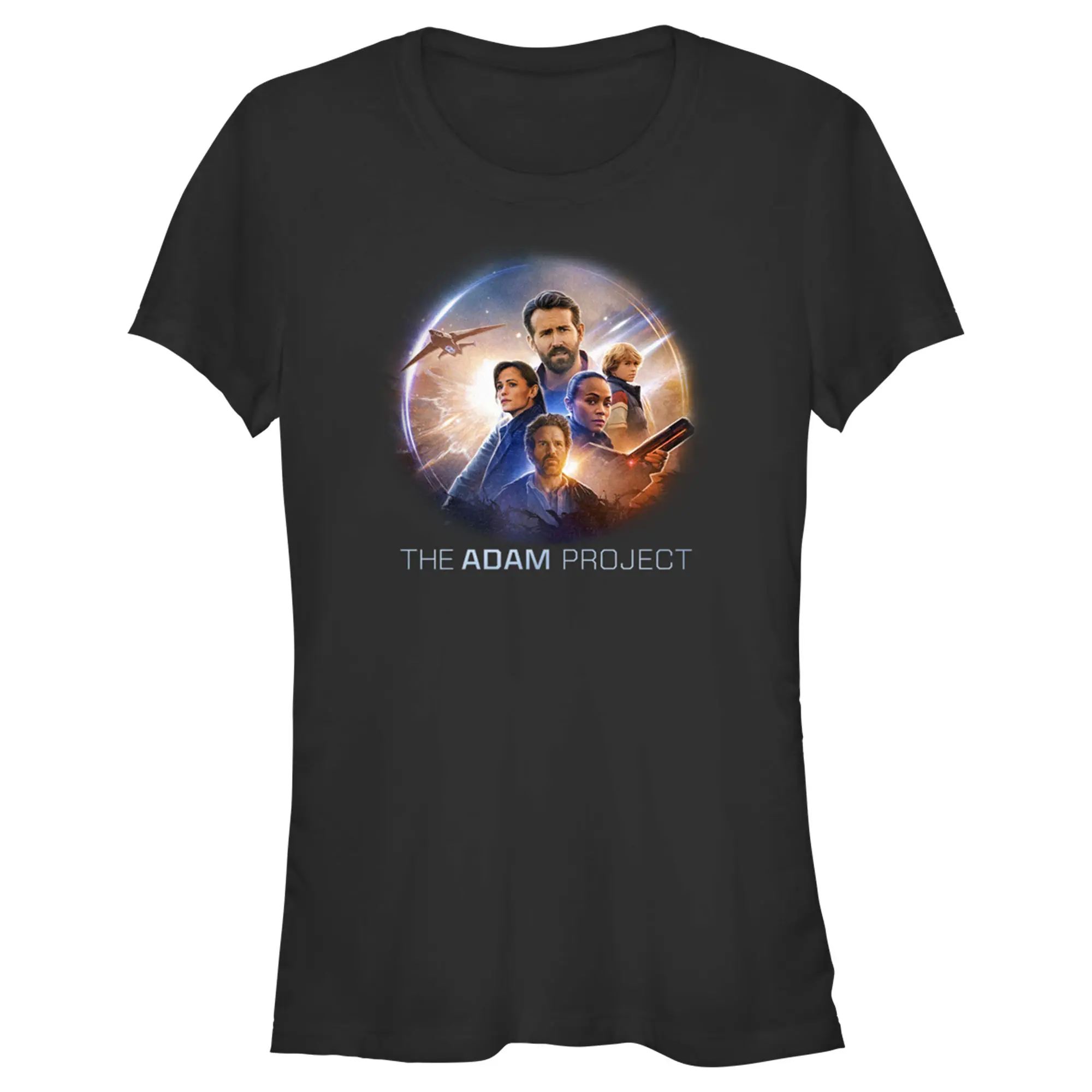 Juniors Womens The Adam Project Sunshine Character Collage T-Shirt