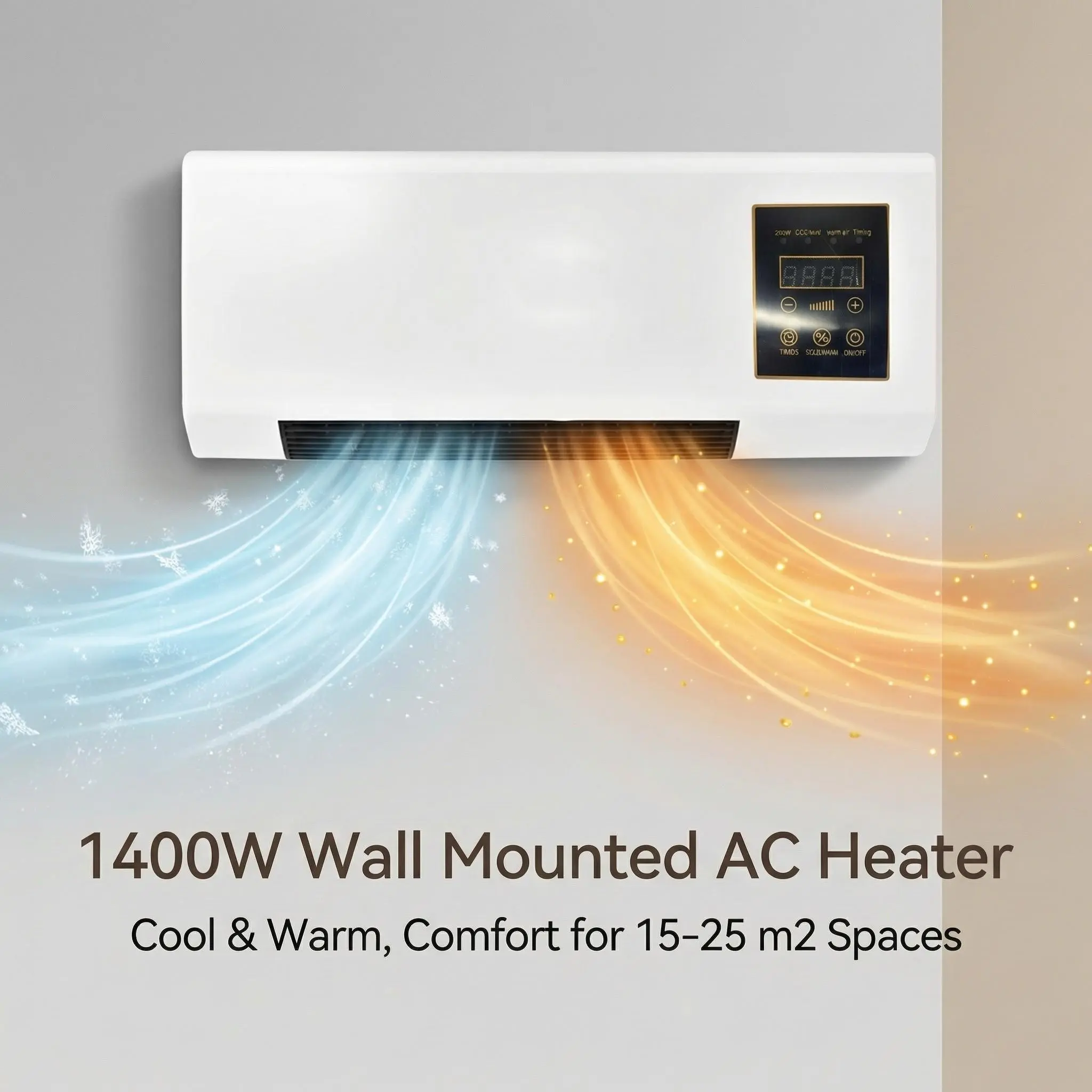 1400w Smart Electric Thermostat Heater for Home - Remote Control, Adjustable Temperature, Desk Hand Warmer Function, Tip-Over Protection, Automatic Temp Control for Comfort & Energy Efficiency, 1400W Power