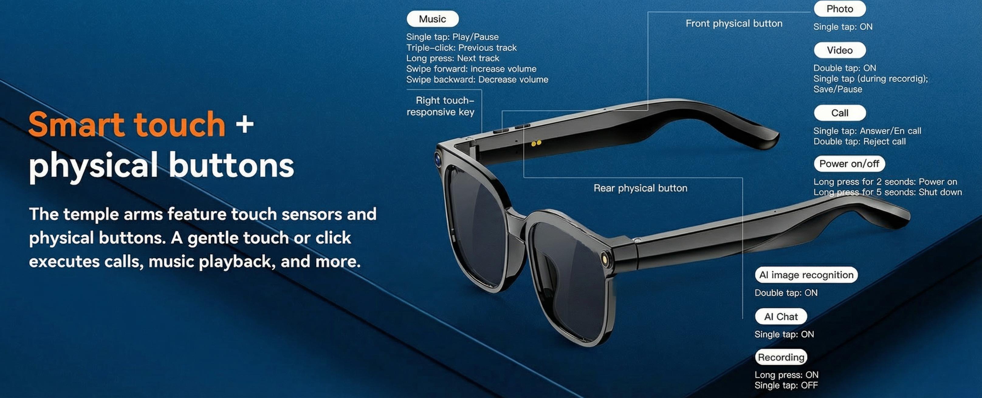 Smart Sports Glasses - First-Person 4K Camera & AI Translator for Outdoor Adventures | Photochromic, Bluetooth, Hands-Free Video