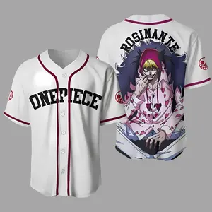 OnePiece Anime jersey, Anime Rosinante Character White Red Baseball Jersey Shirt, Manga Baseball Shirt, Baseball Jersey Shirt, Anime Shirt