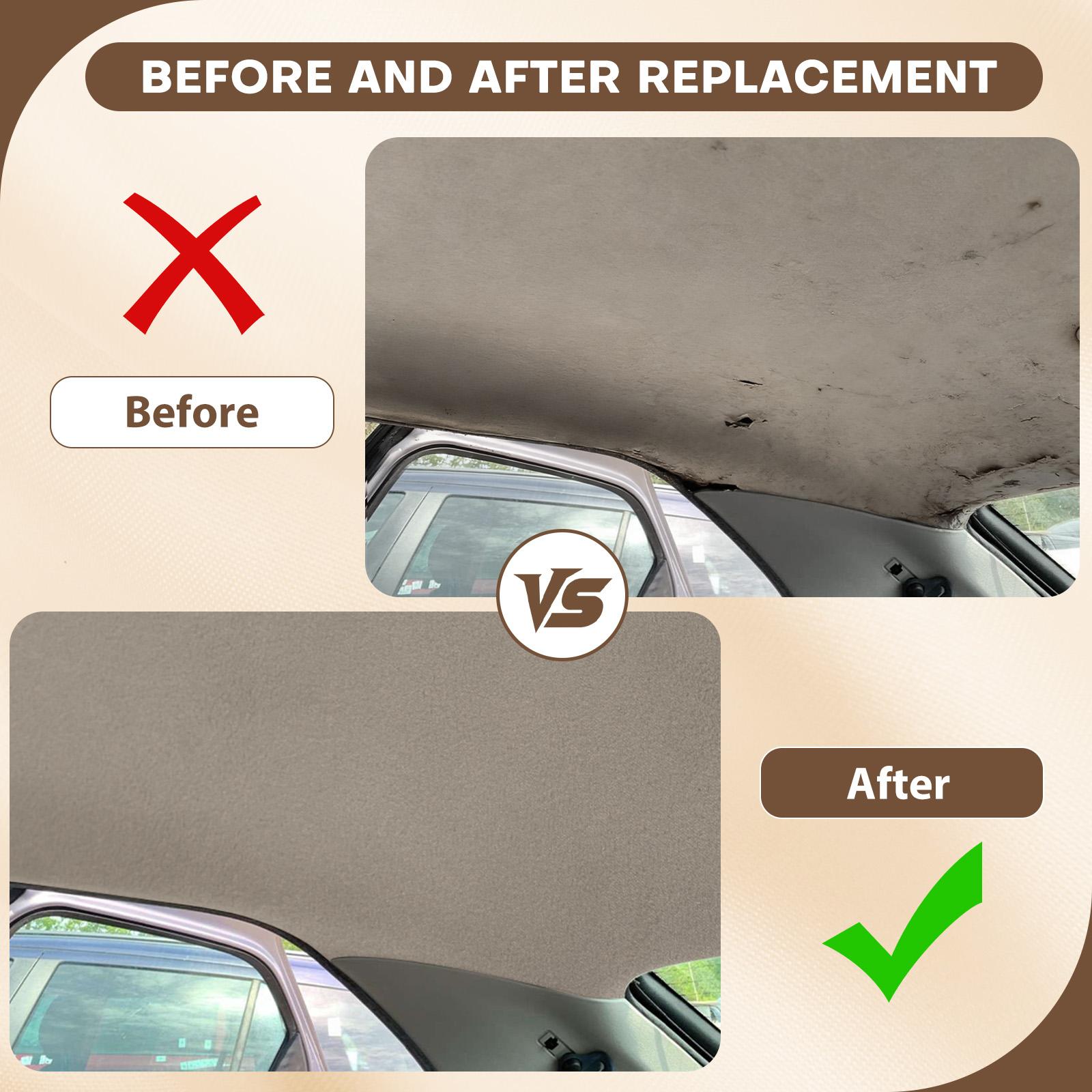 Auto Car Roof Liner Repair Replacement Fabric Suede Headliner 3mm Foam Fabric Upholstery  Boat interior refurbishment Renovation By Yard ceiling with Backing synthetic