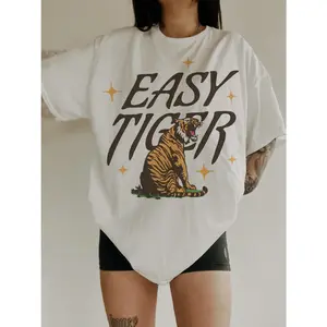 Comfort Colors® Easy Tiger Tee, Trendy aesthetic comfort colors graphic tee, vintage inspired graphic tee