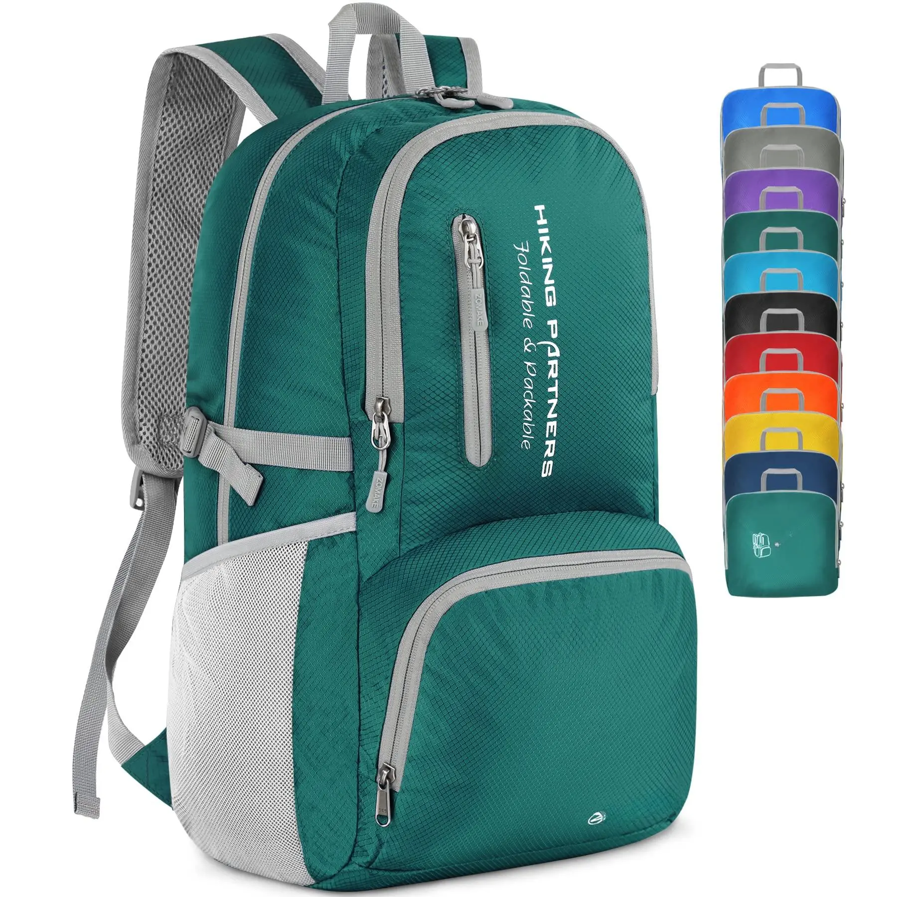 Lightweight Packable Backpack  35l Light Foldable Hiking Backpacks Water Resistant Collapsible Daypack For Travel(dark Green)