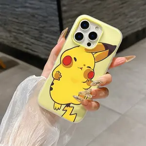 1 Pikachu phone case, 2-in-1 double-layer material, Protective, dopamine color matching, suitable for iPhone 17 Pro Max, compatible with iPhone 7-17 series/Pro/Pro Max/Plus
