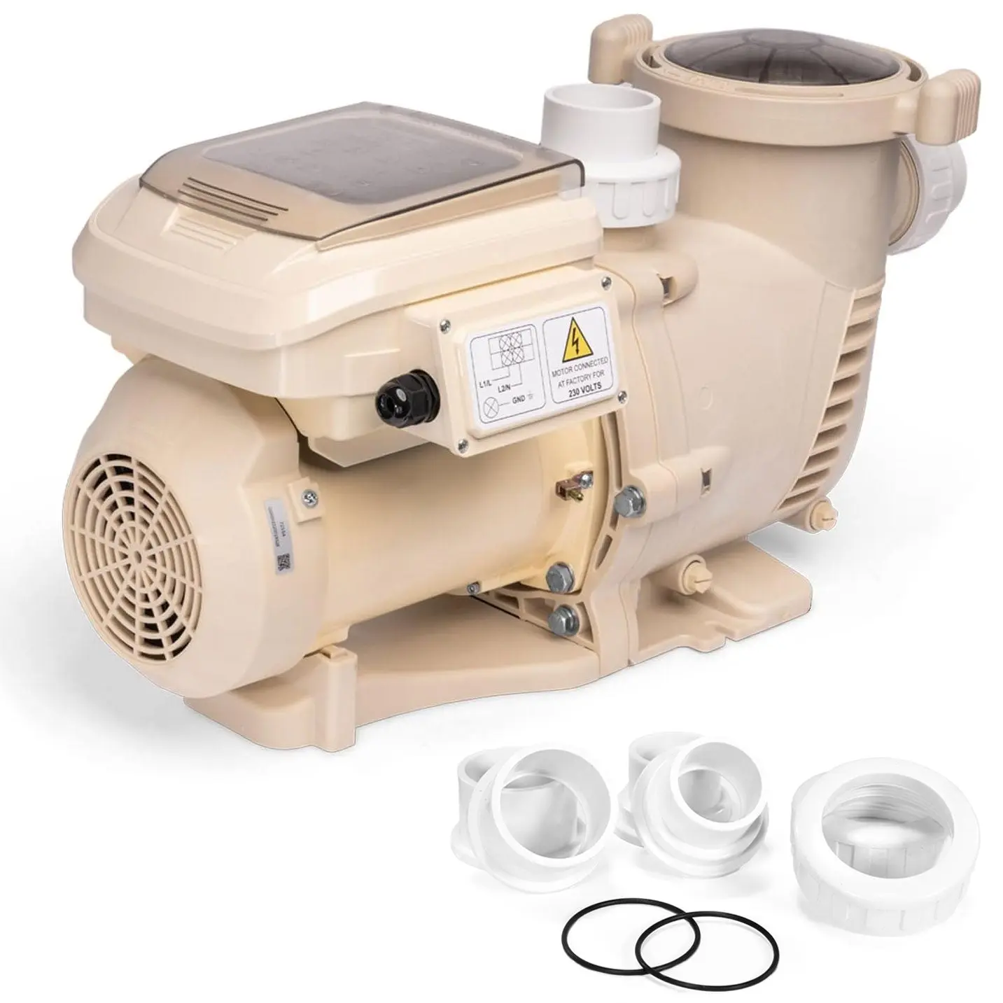 XtremepowerUS 2.2HP Variable Speed Inground Water Pool & Hot Tub Pump - 230V, 2" Inlet/Outlet, Touchpad-Equipped Programmable Touchpad, 131 Gpm/7,860 Gph, IPX5 Waterproof, Ultra-Low Noise Efficient Circulation