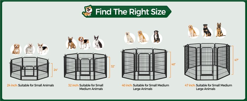 Yaheetech Dog Playpen 12 Panels Metal Pet Playpen Exercise Barrier Outdoor Indoor Fence with Door, 32/25 inch