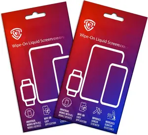 Liquid Glass Screen Protector - Wipe On Scratch and Crack Resistant Nano Protection for  Phones Tablets  Watches Universal (2 Pack)