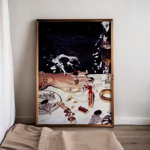 Luxury Nightlife Glam Wall Art_ Champagne & Jewelry Print
