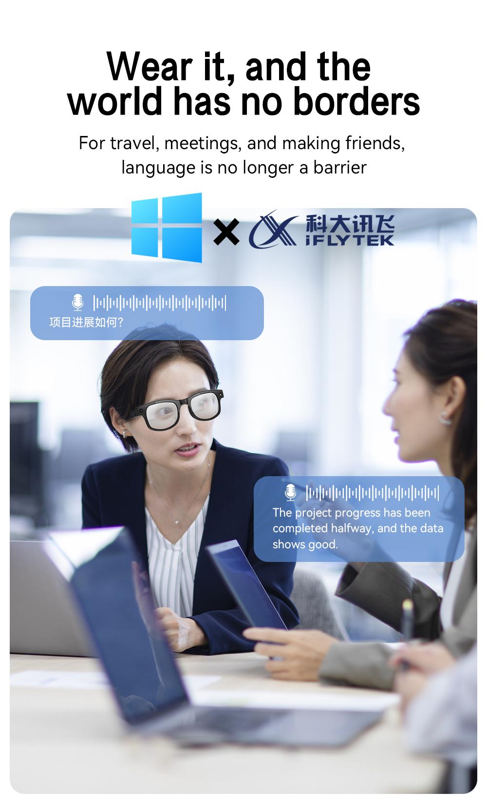 NEW Smart AI Glasses with 8MP Camera Video Recording Chatgpt 100+ Languages Real-Time Translation Bluetooth Call Music Play Replaceable Lenses Earphones for Travel Outdoor Adventures Cycling Wearable Devices