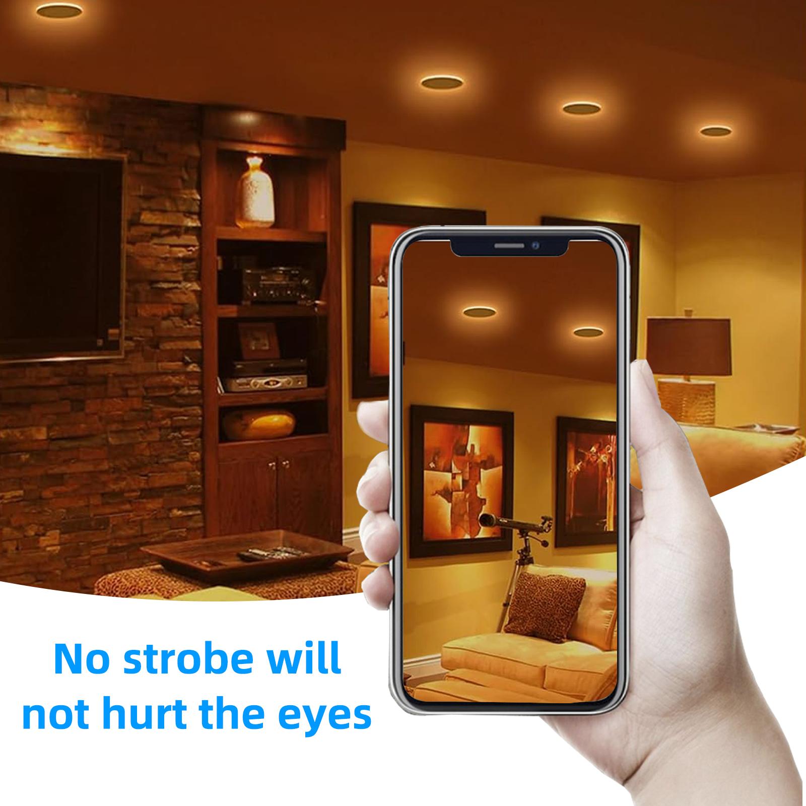 6 inch 5CCT LED Recessed Ceiling Light with Night Light with Junction Box, 2700K/3000K/3500K/4000K/5000K Selectable Ultra-Thin Lighting, 12W=110W, 10500LM, Dimmable Canless Wafer Downlight ETL