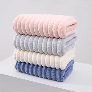 Peryiter 4 Pcs Microfiber Bath Towels 27.6 x 55 Inch Large Colorful Sheets Set with Loop Soft Absorbent Quick Dry Plush Bathroom Towel for Adults Dorm Spa Gym Travel(Pink, Blue, White, Gray)