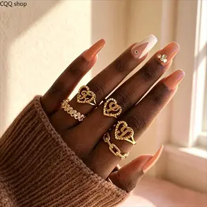 Adjustable Open Cuff Ring for Women, heart & letter alphabet design. Minimalist lightweight stackable jewelry, comfortable for daily wear. Elegant casual accessory and thoughtful birthday gift for ladies