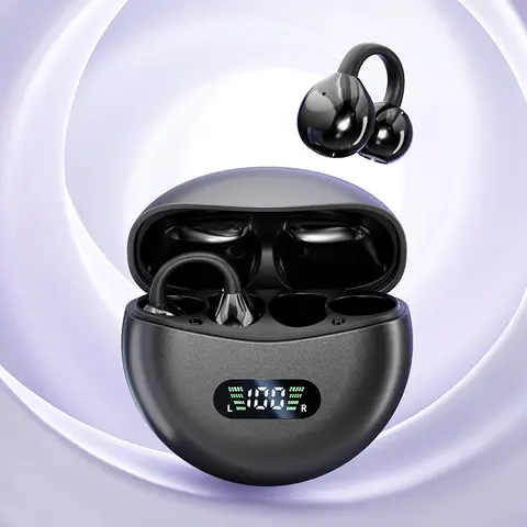 【Black Friday Offer】M79 Clip-On Bone-Conduction Open-Ear Wireless Earbuds - Hi-Res Panoramic Audio, Smart Display, Bluetooth Electronic Device, Bone Conduction Technology, Cells Compatibility, Stay Aware for Sports Workouts
