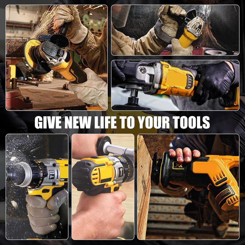 2Pack 8.0Ah Replacement Battery for Dewalt 20V Max Lithium-ion Series Cordless Tools Yellow Safety Tested & Compatible with XR DCB200/DCB201/DCB203/DCB204/DCB205/DCB206/DCB207 & DCD/DCF/DCG